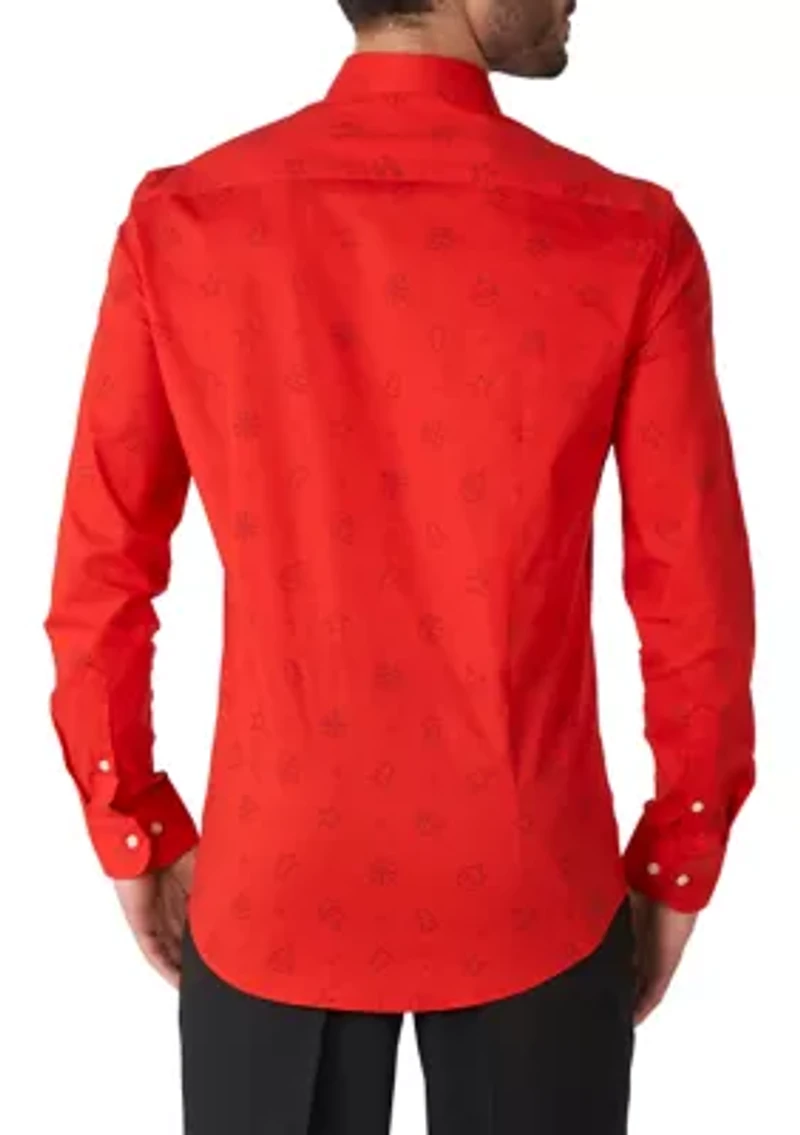 Christmas Icons Red Long Sleeve Shirt