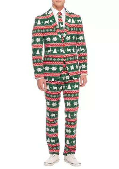 Festive Green  2 Piece Suit + Tie