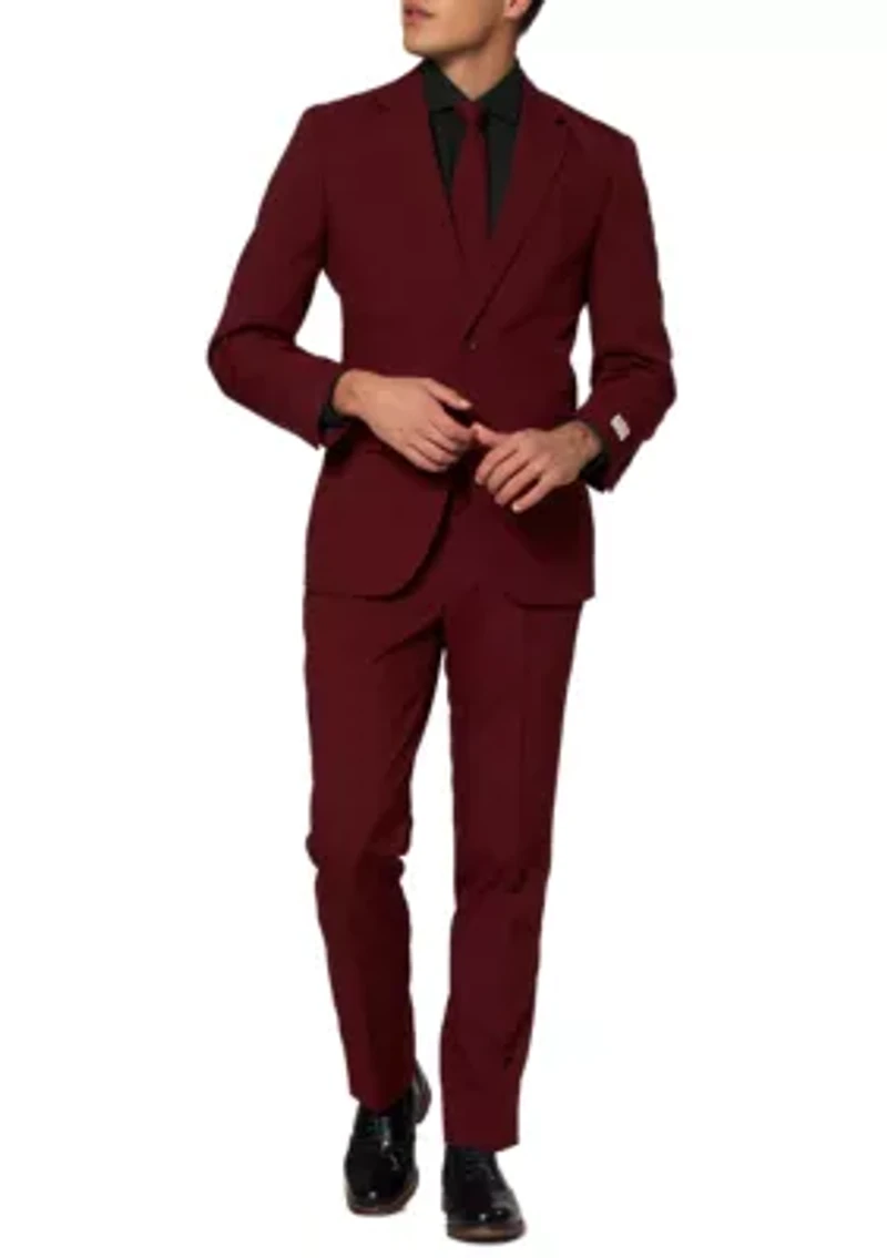 Blazing Burgundy 2 Piece Suit + Tie