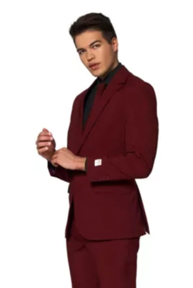 Blazing Burgundy  2 Piece Suit + Tie
