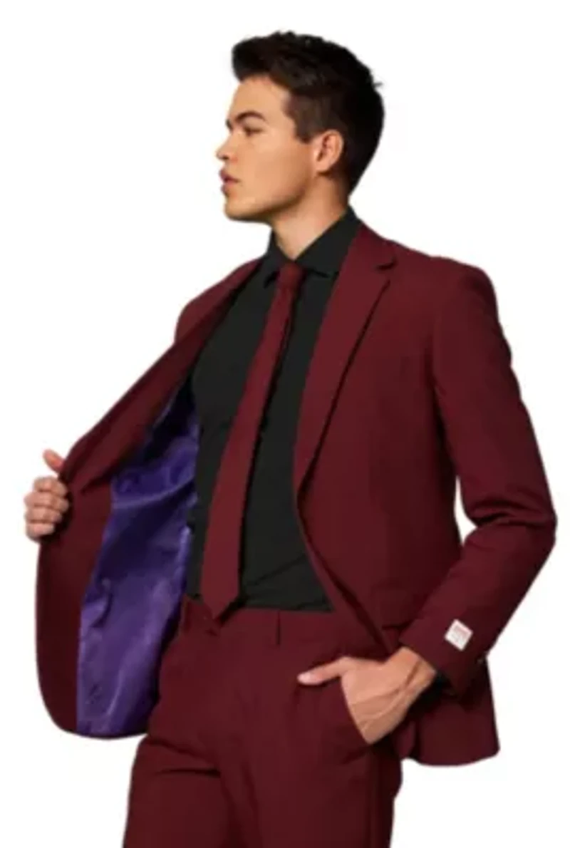 Blazing Burgundy  2 Piece Suit + Tie