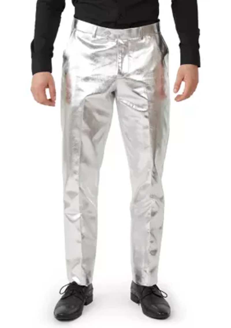 Shiny Silver  2 Piece Suit + Tie