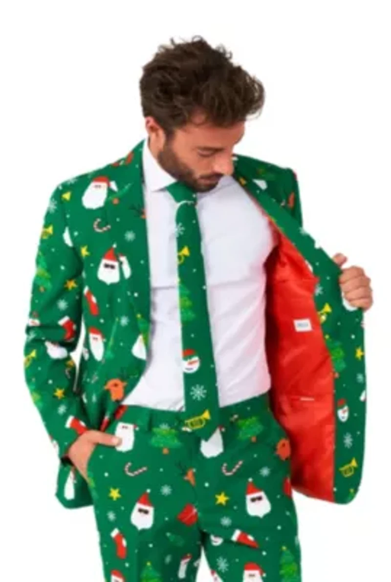 Festivity Green  2 Piece Suit + Tie