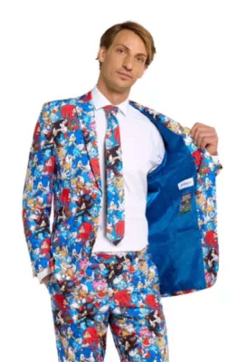 OppoSuits Men's Suits - Officially Licensed Slim Fit Sonic the Hedgehog��