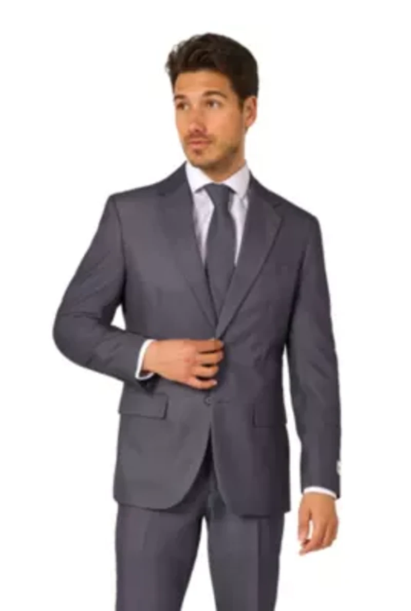 OppoSuits Men's Solid Color Suit - Charcool