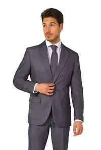 OppoSuits Men's Solid Color Suit - Charcool