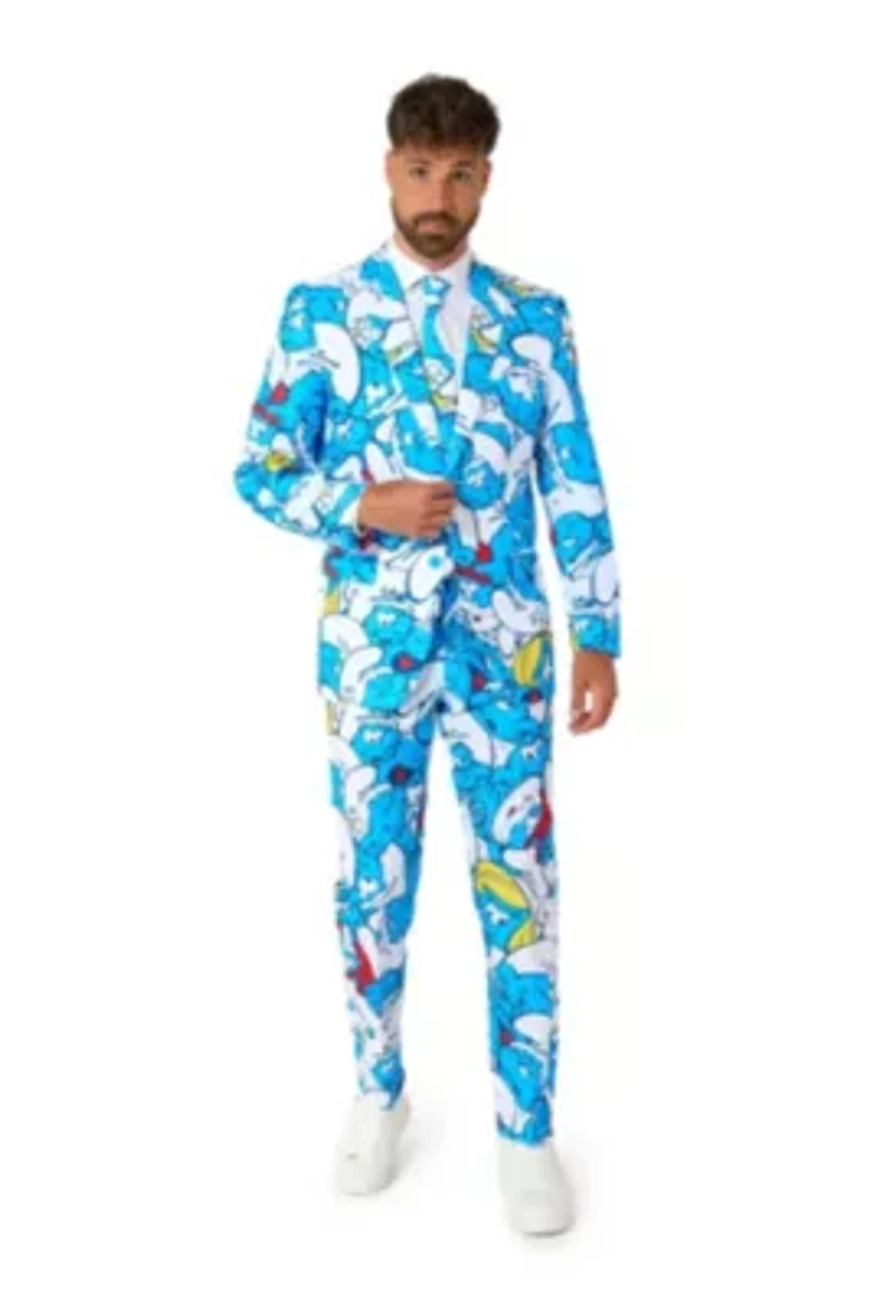 OppoSuits Men's Suit The Smurfs - Theme Party Blue