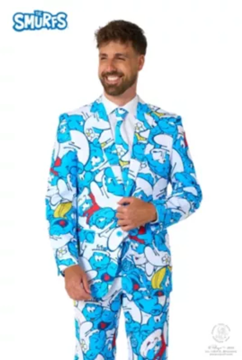OppoSuits Men's Suit The Smurfs - Theme Party Blue