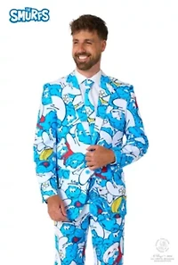 OppoSuits Men's Suit The Smurfs - Theme Party Blue