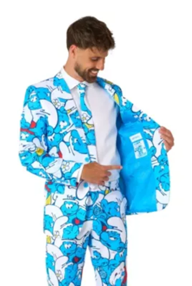OppoSuits Men's Suit The Smurfs - Theme Party Blue