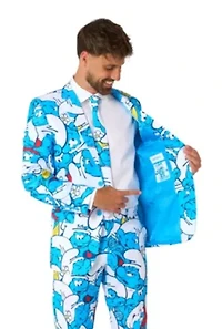 OppoSuits Men's Suit The Smurfs - Theme Party Blue