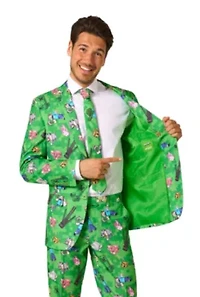 OppoSuits Men's Suit Minecraft - Theme Party Green