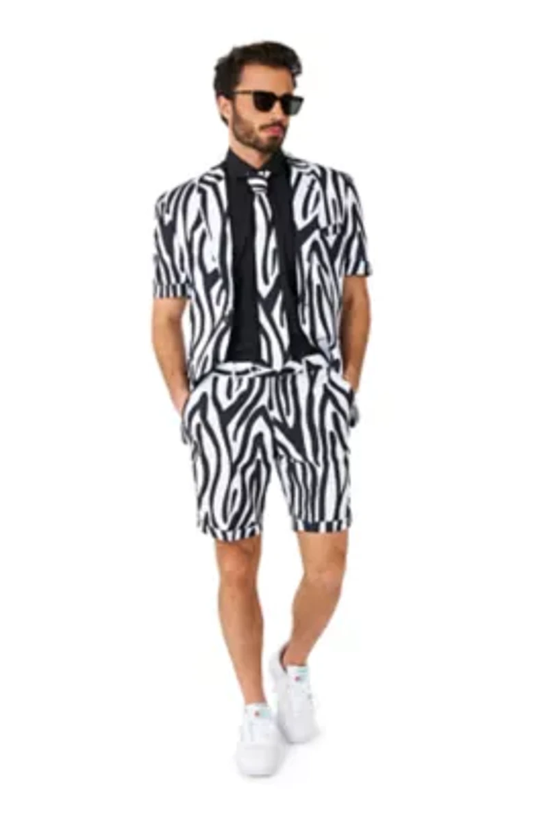 OppoSuits Men's Summer Suits - Casual Fit Zazzy Zebra