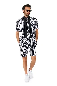 OppoSuits Men's Summer Suits - Casual Fit Zazzy Zebra