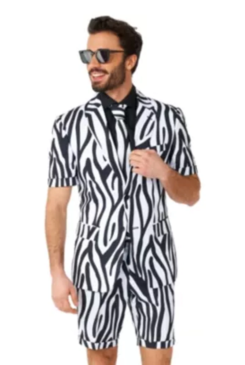 OppoSuits Men's Summer Suits - Casual Fit Zazzy Zebra