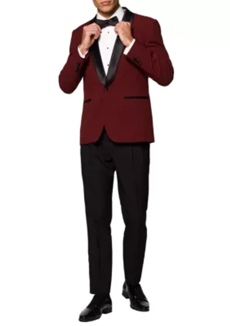 Hot Burgundy Tuxedo 2 Piece + Bow Tie