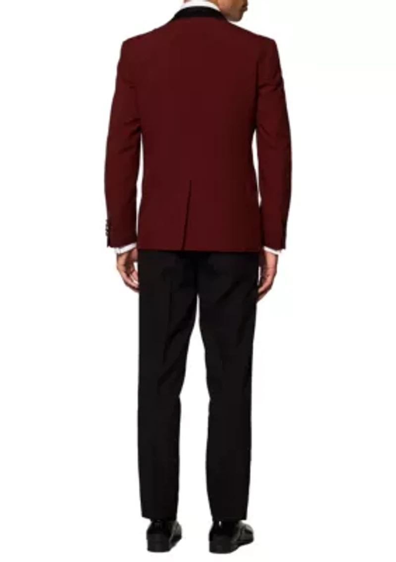 Hot Burgundy Tuxedo 2 Piece + Bow Tie