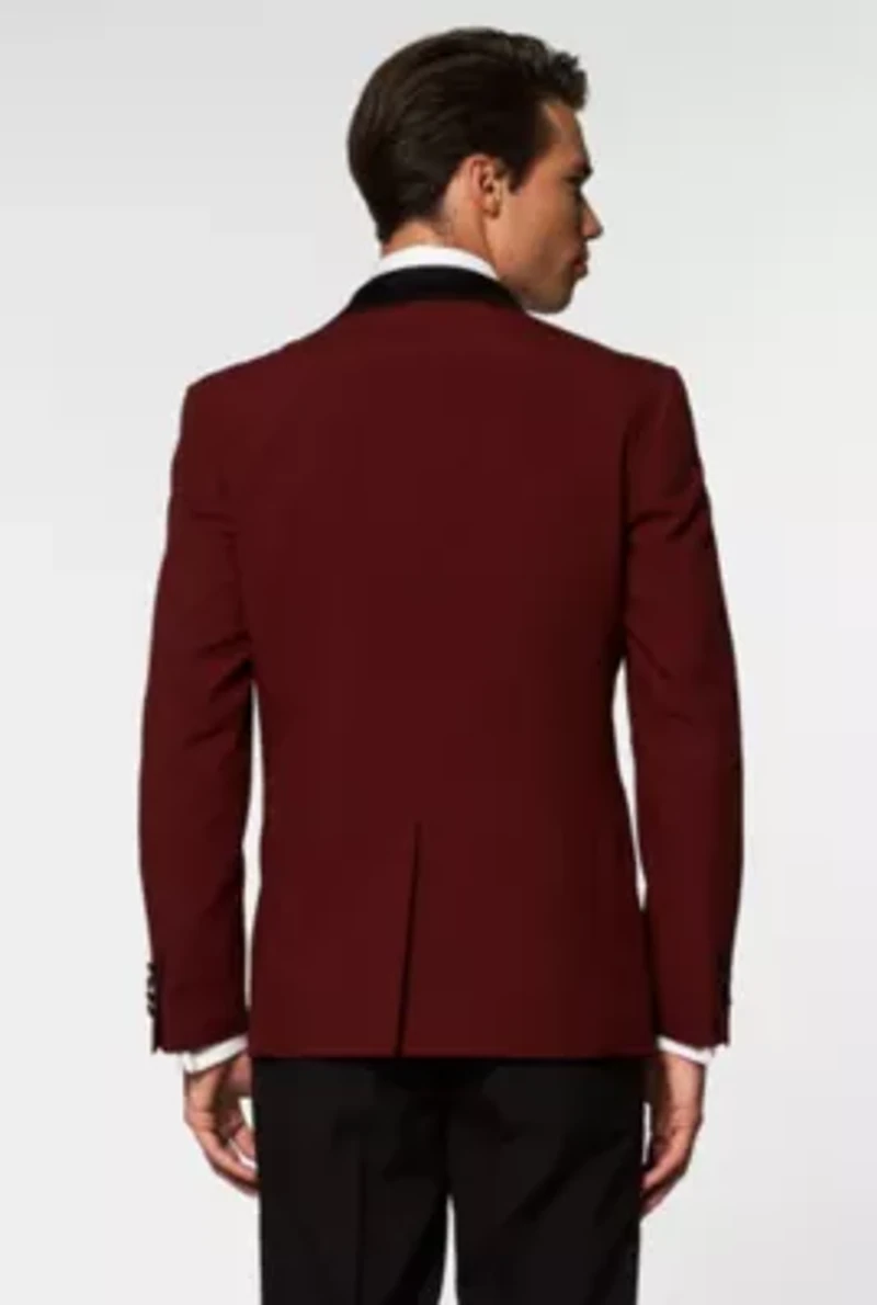 Hot Burgundy Tuxedo 2 Piece + Bow Tie
