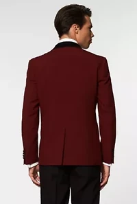 Hot Burgundy Tuxedo 2 Piece + Bow Tie