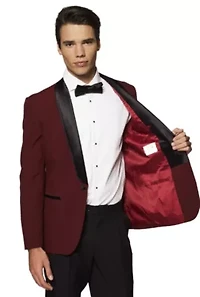 Hot Burgundy Tuxedo 2 Piece + Bow Tie