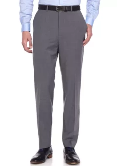 Slim Fit Gray Stretch Suit Pants