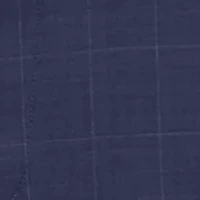 Navy Windowpane Stretch Suit Separate Pants