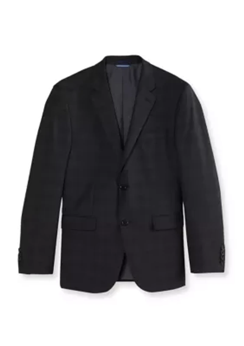 Gray Plaid Stretch Suit Separate Coat