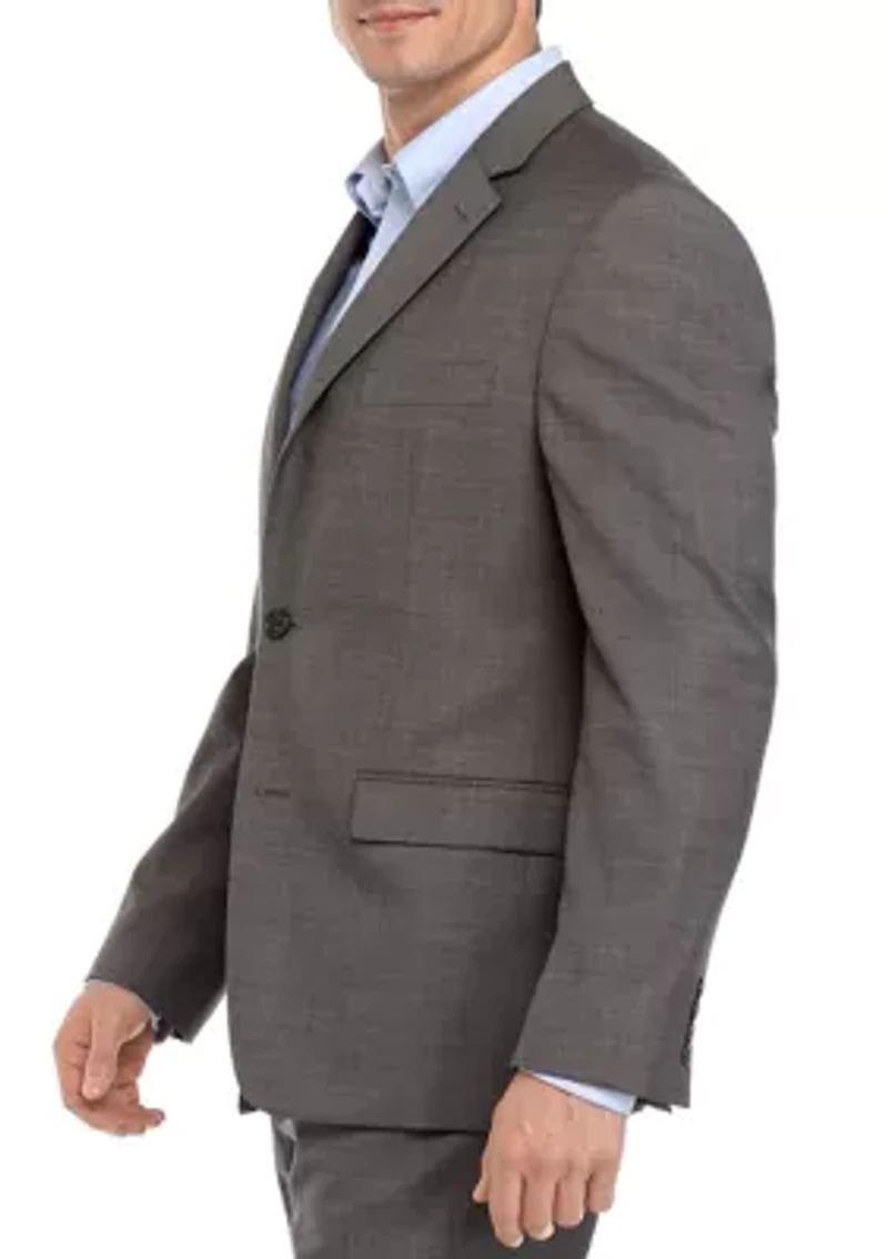 Big & Tall Gray Sharkskin Stretch Coat