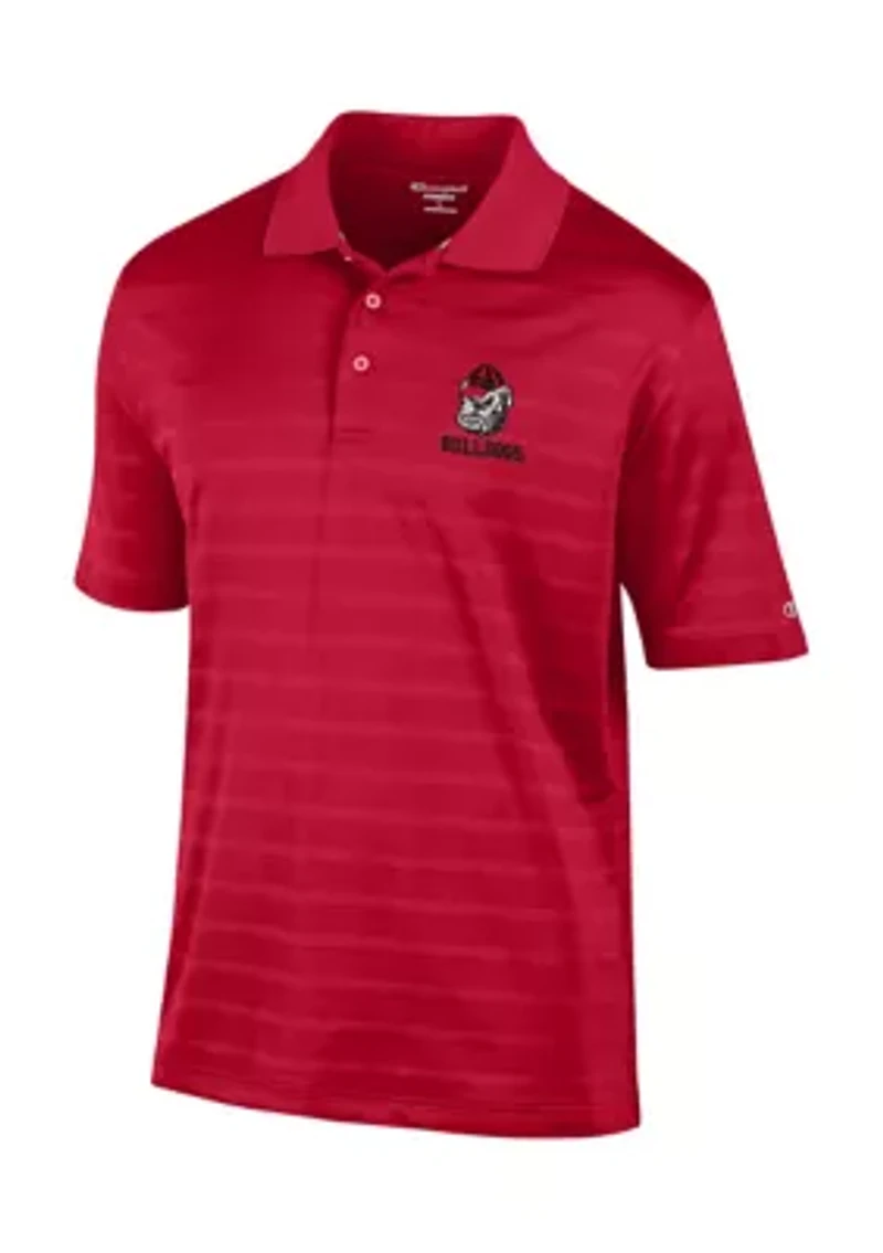 NCAA Georgia Bulldogs Solid Textured Polo Shirt