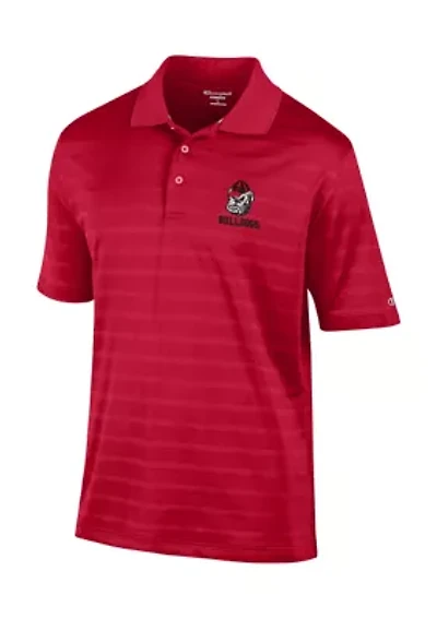 NCAA Georgia Bulldogs Solid Textured Polo Shirt