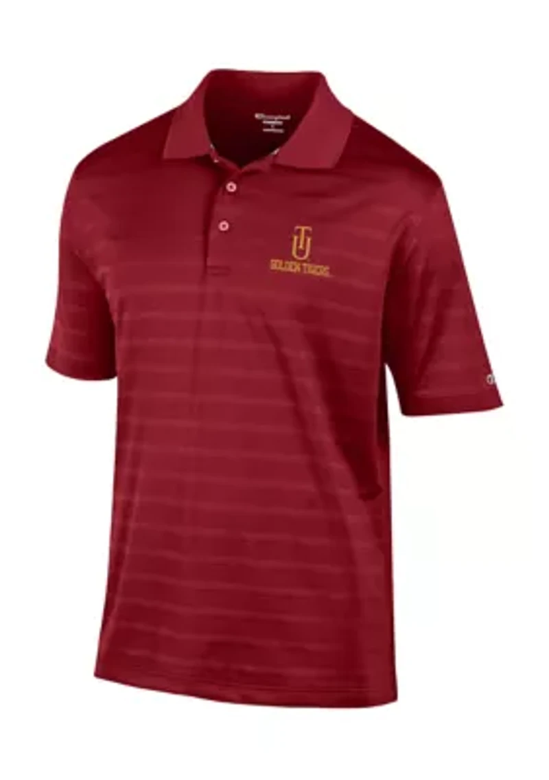 NCAA Tuskegee Golden Tigers Solid Textured Polo Shirt