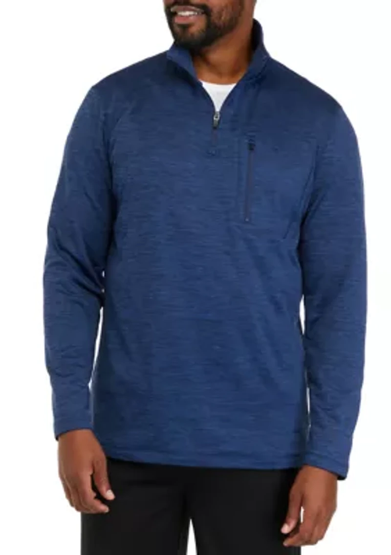 Big & Tall 1/4 Zip Grid Fleece Sweatshirt