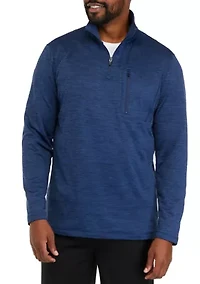 Big & Tall 1/4 Zip Grid Fleece Sweatshirt