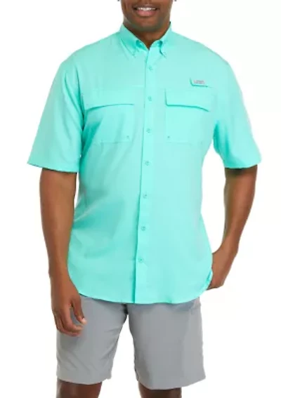 Big & Tall Short Sleeve Solid Fishing Shirt
