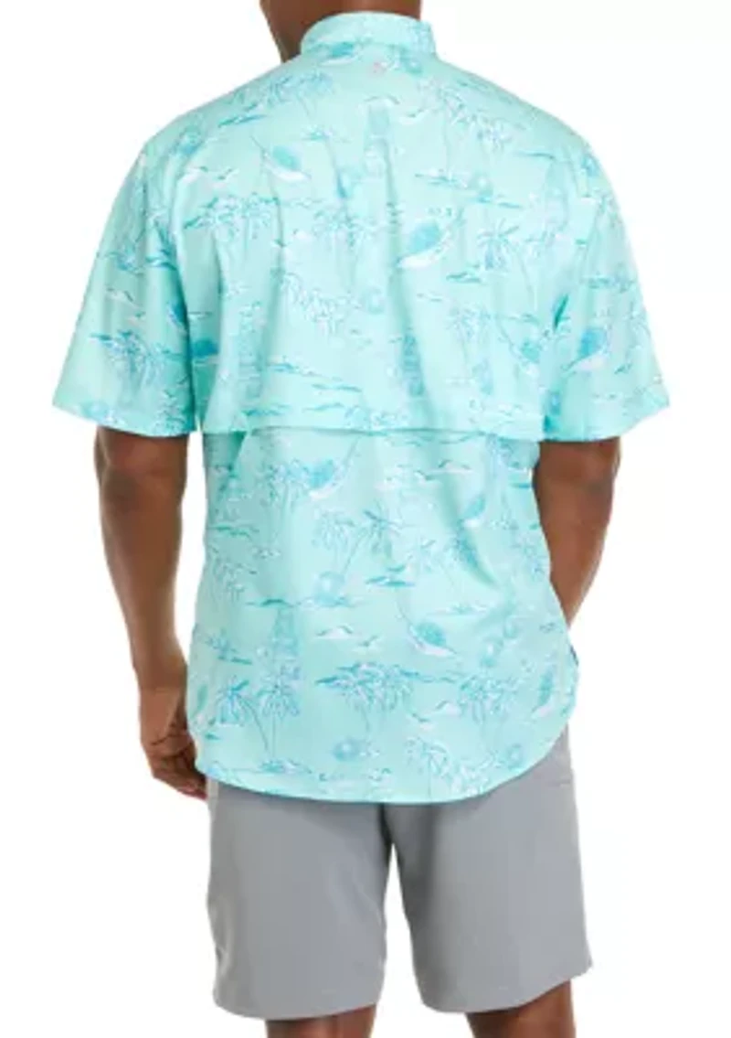 Big & Tall Short Sleeve Printed Fishing Shirt