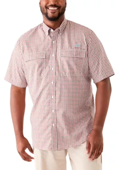 Big & Tall Short Sleeve Yarn Dyed Fishing Shirt