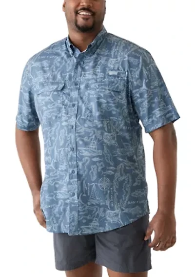 Big & Tall Short Sleeve Printed Fishing Shirt