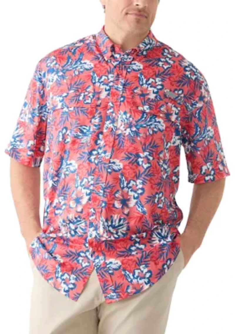 Big & Tall Short Sleeve Printed Fishing Shirt