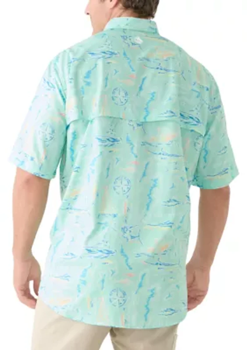 Big & Tall Short Sleeve Printed Fishing Shirt