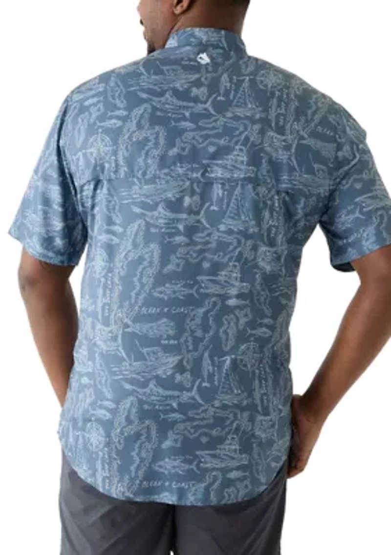 Big & Tall Short Sleeve Printed Fishing Shirt