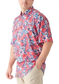 Big & Tall Short Sleeve Printed Fishing Shirt