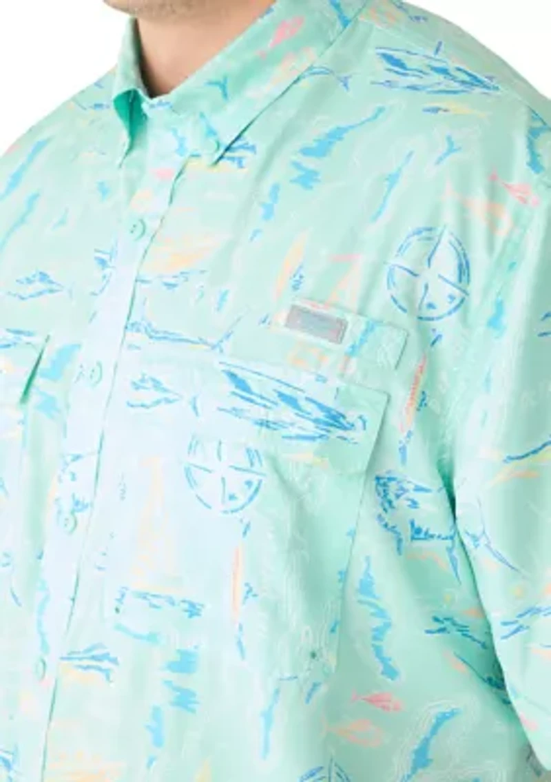 Big & Tall Short Sleeve Printed Fishing Shirt