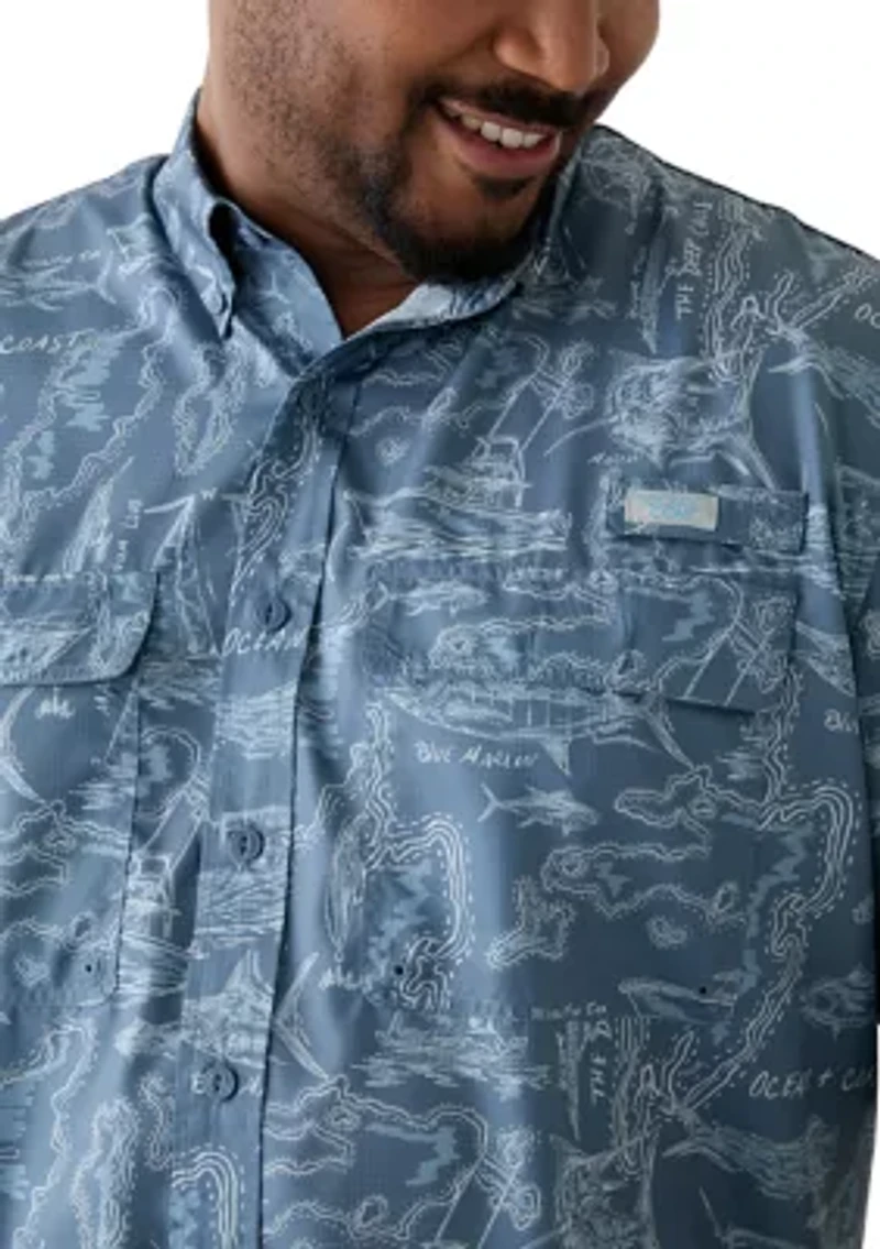 Big & Tall Short Sleeve Printed Fishing Shirt