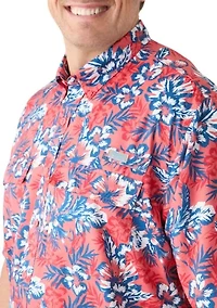 Big & Tall Short Sleeve Printed Fishing Shirt