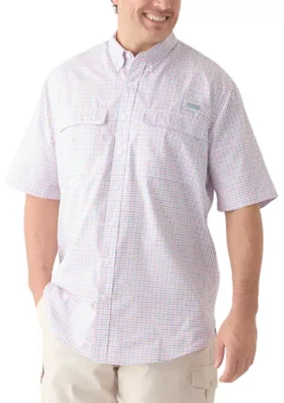 Big & Tall Short Sleeve Yarn Dyed Fishing Shirt