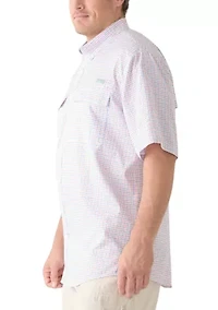 Big & Tall Short Sleeve Yarn Dyed Fishing Shirt