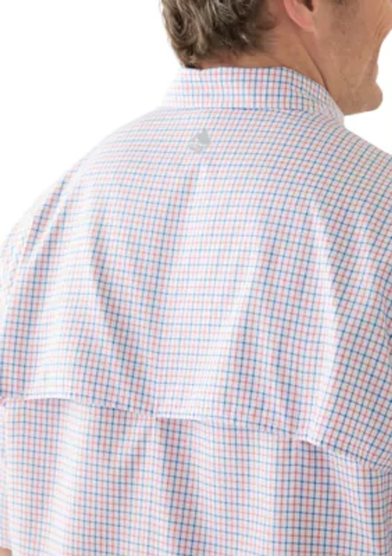 Big & Tall Short Sleeve Yarn Dyed Fishing Shirt