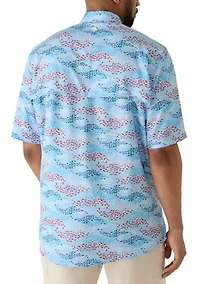 Big & Tall Short Sleeve Printed Fishing Shirt