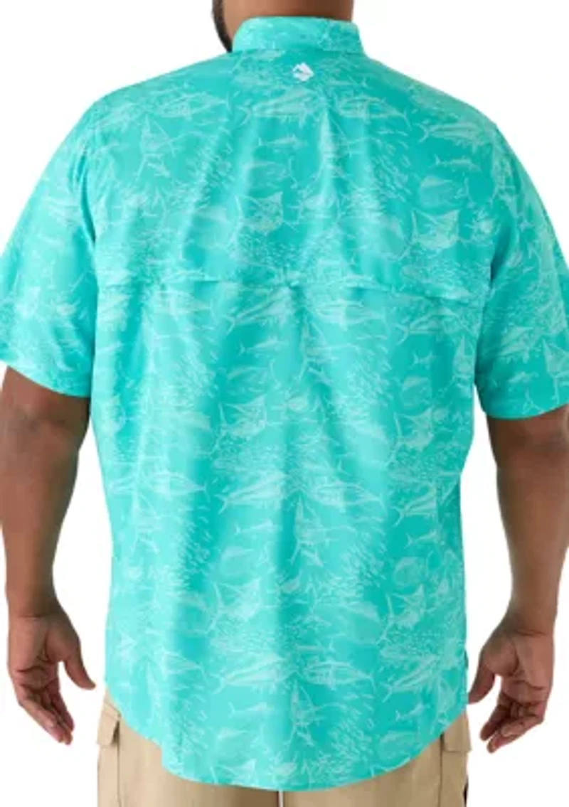Big & Tall Short Sleeve Printed Fishing Shirt