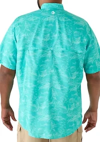 Big & Tall Short Sleeve Printed Fishing Shirt